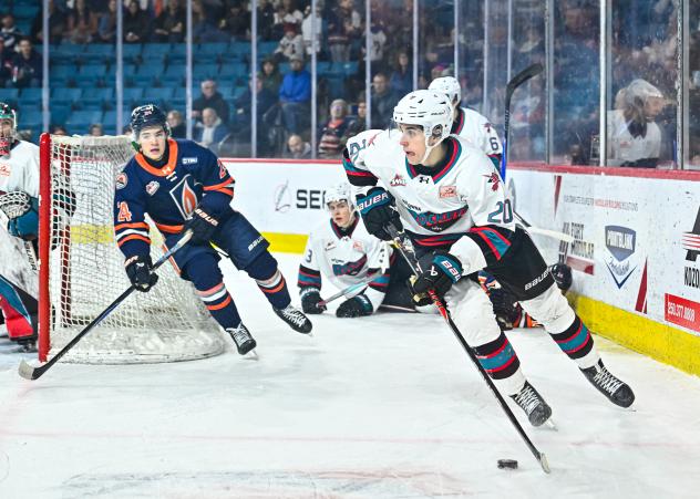 Kelowna Rockets left wing Vojtech Cihar vs. the Kamloops Blazers