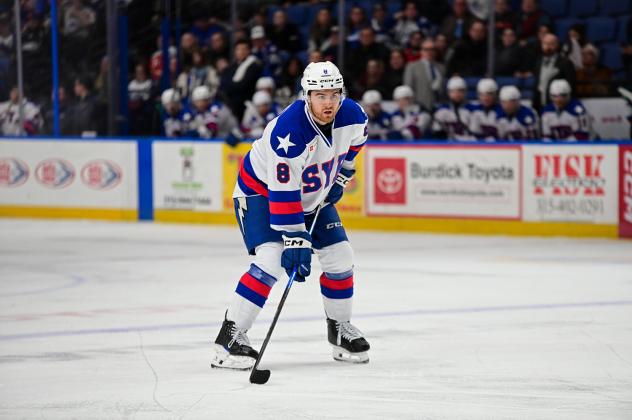 Syracuse Crunch defenseman Tommy Miller vs. the Charlotte Checkers