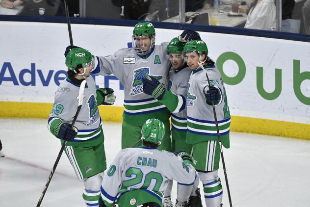 Florida Everblades celebrate a goal