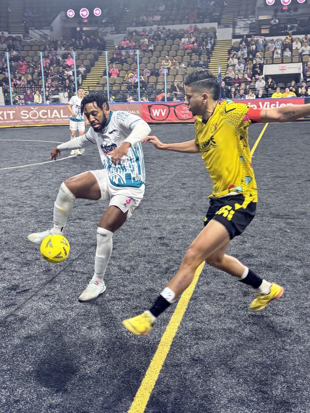 St. Louis Ambush defender Christian Briggs with the ball vs. the Milwaukee Wave