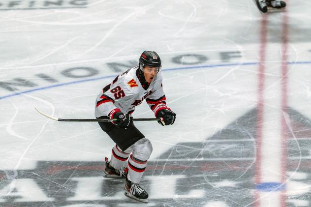 Forward Lucas Helland with the Rapid City Rush
