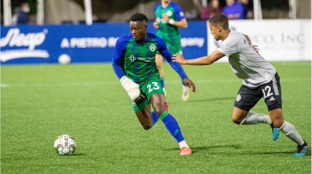 Forward Preston Tabort Etaka with Hartford Athletic