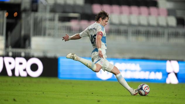 Chicago Fire FC II's Trip Fleming in action