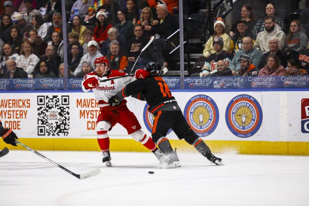 Allen Americans battle the Kansas City Mavericks