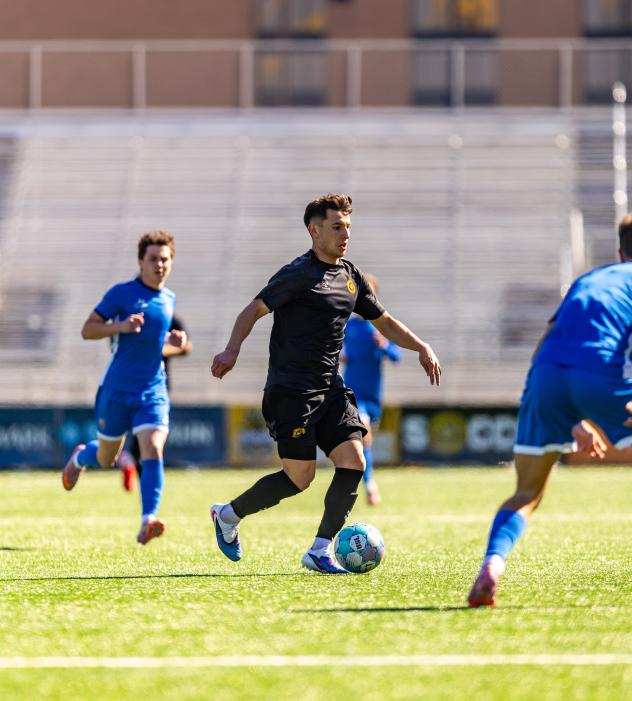 Pittsburgh Riverhounds SC midfielder Danny Griffin vs. the University of Pittsburgh