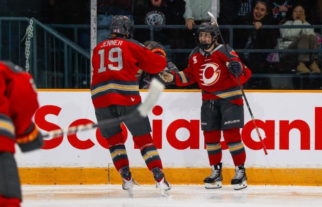 Ottawa Charge react following a goal