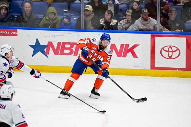 Syracuse Crunch center Dylan Duke vs. the Rochester Americans