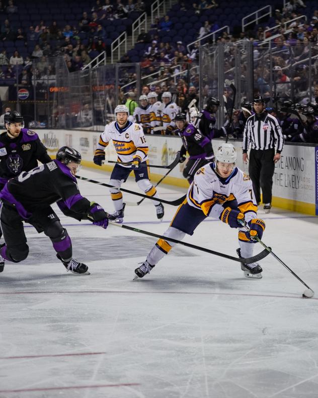 Atlanta Gladiators forward Mickey Burns vs. the Greensboro Gargoyles