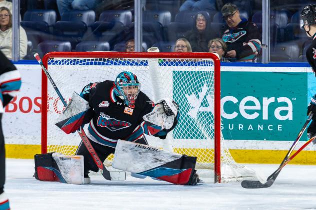 Kelowna Rockets goaltender Harrison Boettiger