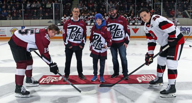 Ceremonial puck drop between the Peterborough Petes and Ottawa 67's