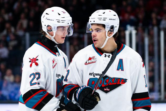 Kelowna Rockets defenceman Nate Corbet (left) and centre Tij Iginla
