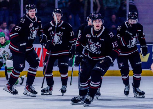 Red Deer Rebels on the ice