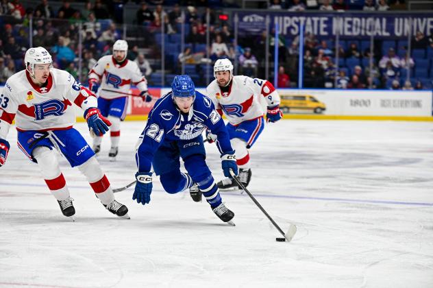 Syracuse Crunch right wing Mitchell Chaffee vs. the Laval Rocket