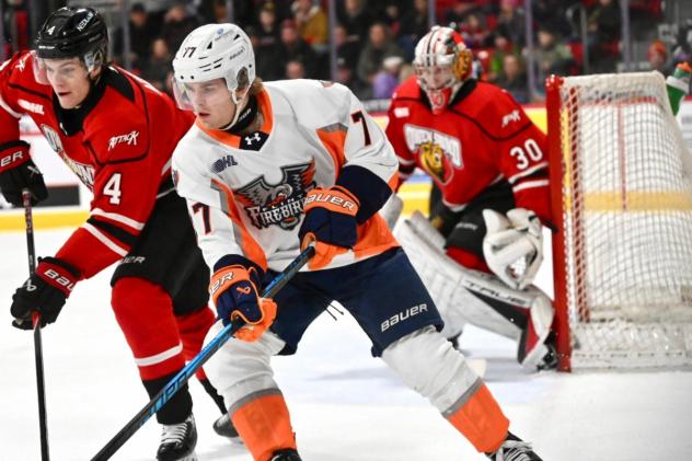 Flint Firebirds right wing Brady Smith vs. the Owen Sound Attack