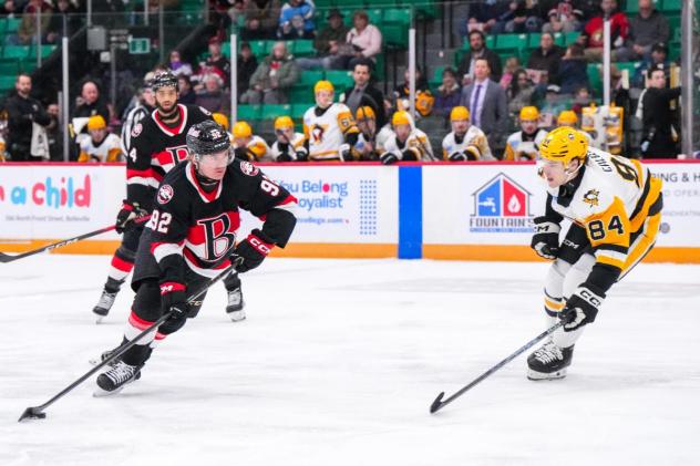 Belleville Senators right wing Graeme Clarke with the puck vs. the Wilkes-Barre/Scranton Penguins
