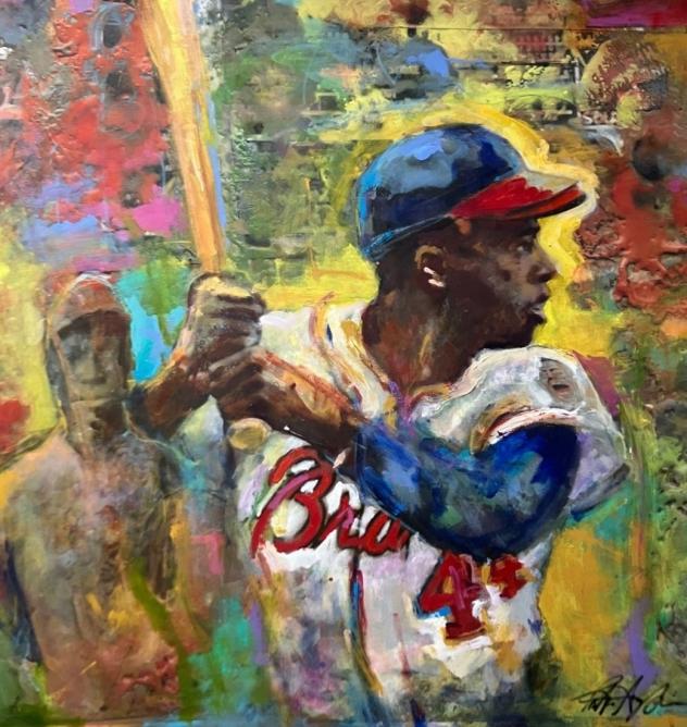 Preston Sampson portrait of Hank Aaron