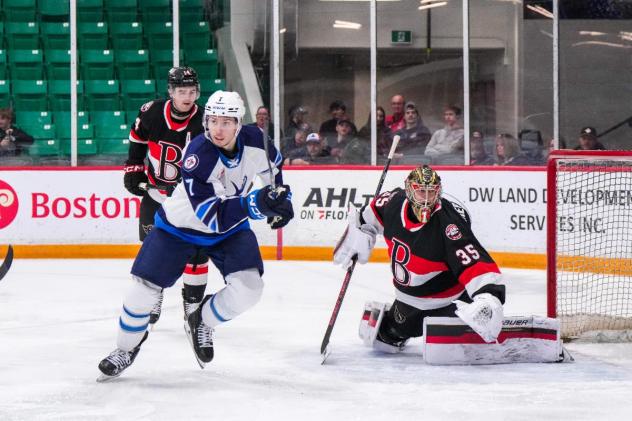 Belleville Senators goaltender Leevi Meriläinen vs. the Manitoba Moose