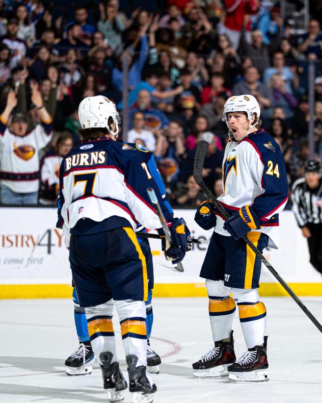 Atlanta Gladiators' Mickey Burns and Ryan Nolan on game night