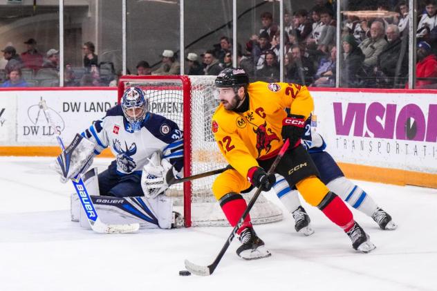 Belleville Senators centre Garrett Pilon in Bulls jersey