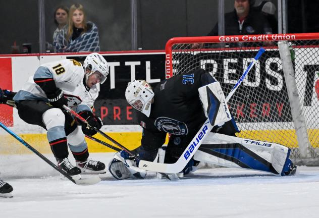 Wenatchee Wild goaltender Tobias Tvrznik