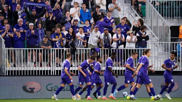 Fans cheer on Louisville City FC