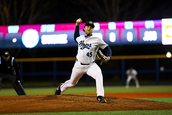 Pitcher Eli Saul with the Hillsboro Hops