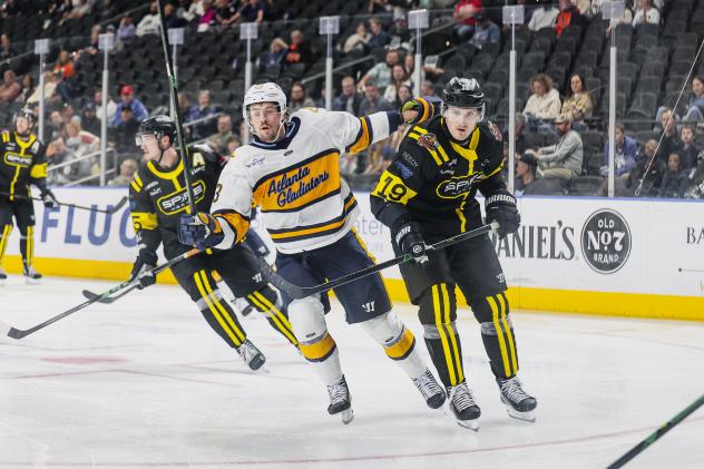 Atlanta Gladiators forward Ryley Appelt vs. the Greenville Swamp Rabbits