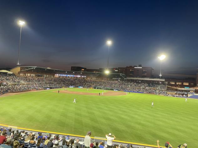 Opening night at Durham Bulls Athletic Park, home of the Durham Bulls