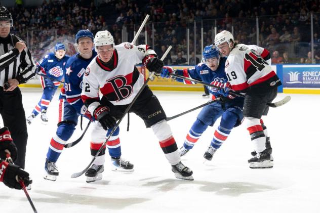 Belleville Senators right wing Oskar Pettersson vs. the Rochester Americans