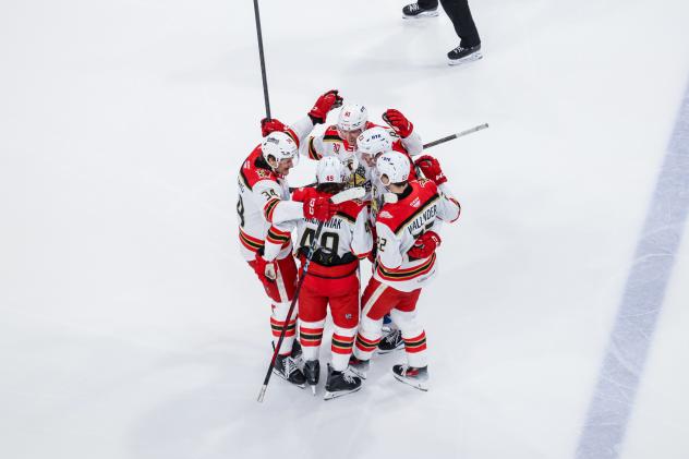 Grand Rapids Griffins celebrate a goal