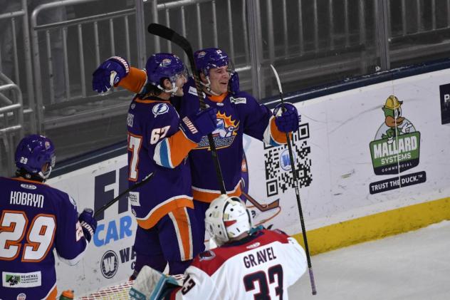 Orlando Solar Bears exchange congratulations