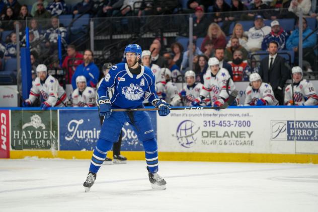 Syracuse Crunch defenseman Jarred Tinordi vs. the Rochester Americans