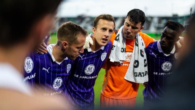 Louisville City FC huddle