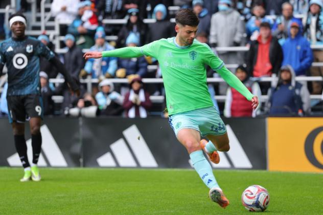 Sounders FC midfielder Nikola Petković