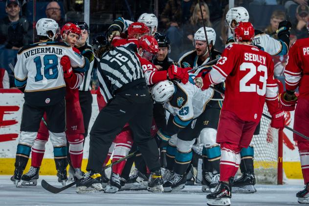 Allen Americans battle the Belleville Senators