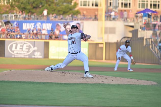 Fayetteville Woodpeckers' Ethan Pecko on the mound