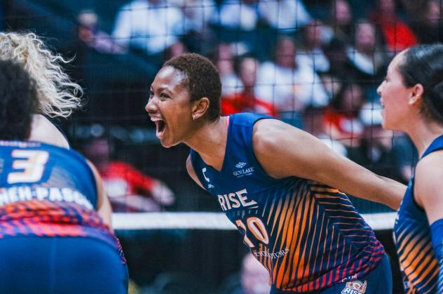 Grand Rapids Rise middle blocker Rhamat Alhassan