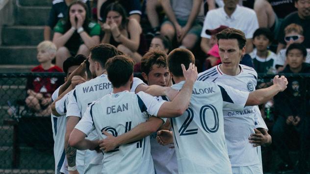 Chicago Fire FC celebrates a Jason Shokalook goal against Detroit City FC in the 2026 Lamar Hunt U.S. Open Cup