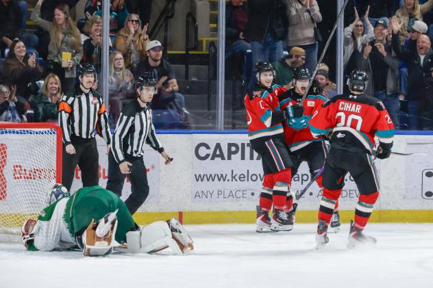 Kelowna Rockets celebrate a goal