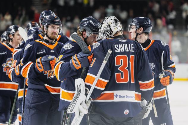 Greenville Swamp Rabbits' Isaiah Saville and team on game night