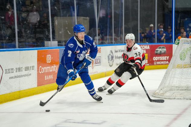 Syracuse Crunch defenseman Simon Lundmark vs. the Belleville Senators