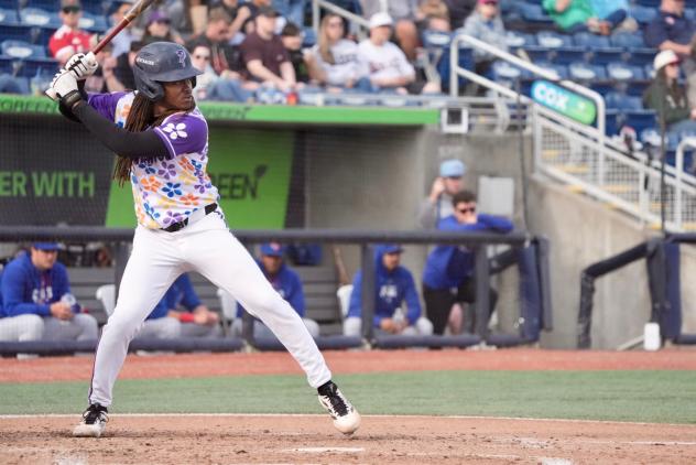 Ian Lewis Jr. of the Pensacola Blue Wahoos