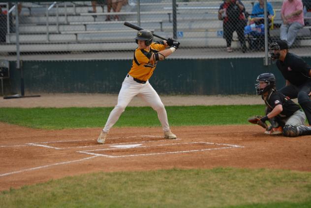 Infielder Austin Gurney with the Moose Jaw Miller Express
