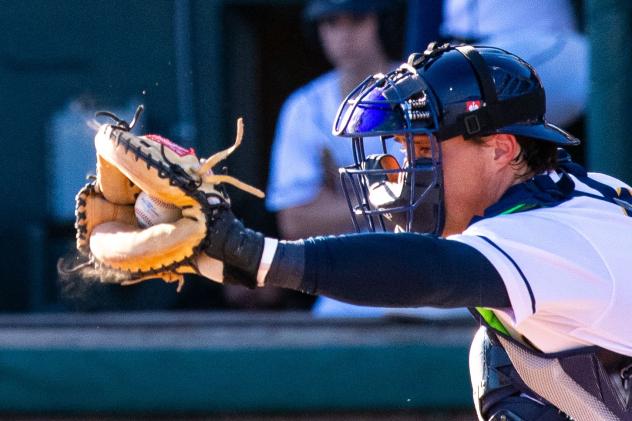 Charleston RiverDogs catcher Caden Bodine