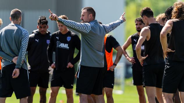 Louisville City FC interim head coach Simon Bird