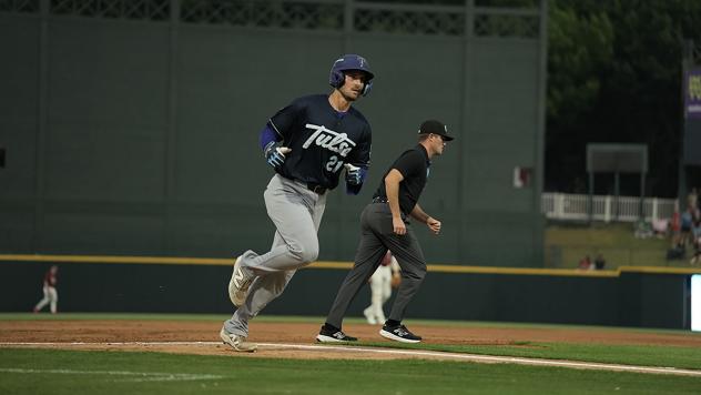 Tulsa Drillers' Griffin Lockwood-Powell in action