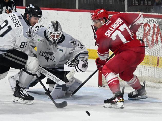 Allen Americans right wing Lukas Sillinger vs. the Idaho Steelheads