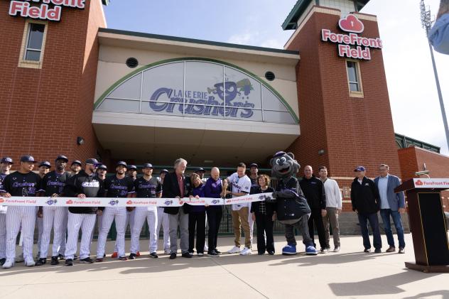 Ribbon cutting at Forefront Field, home of the Lake Erie Crushers