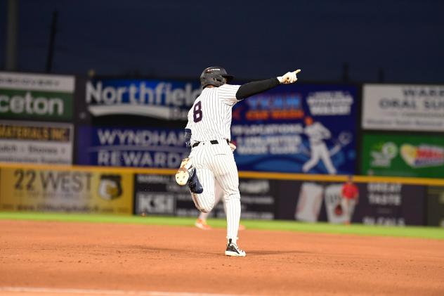 Marco Luciano of the Somerset Patriots rounds the bases