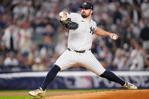 Carlos Rodón pitching with the New York Yankees